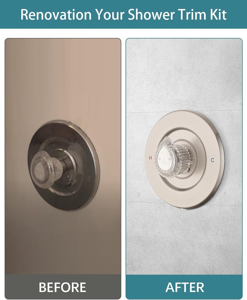 Ultrimkit Shower Faucet Trim Kit Compatible with Moen Fit Chateau Valve Only, Pull-on Push-off Design Knob Handle, Brushed Nickel - Image 4